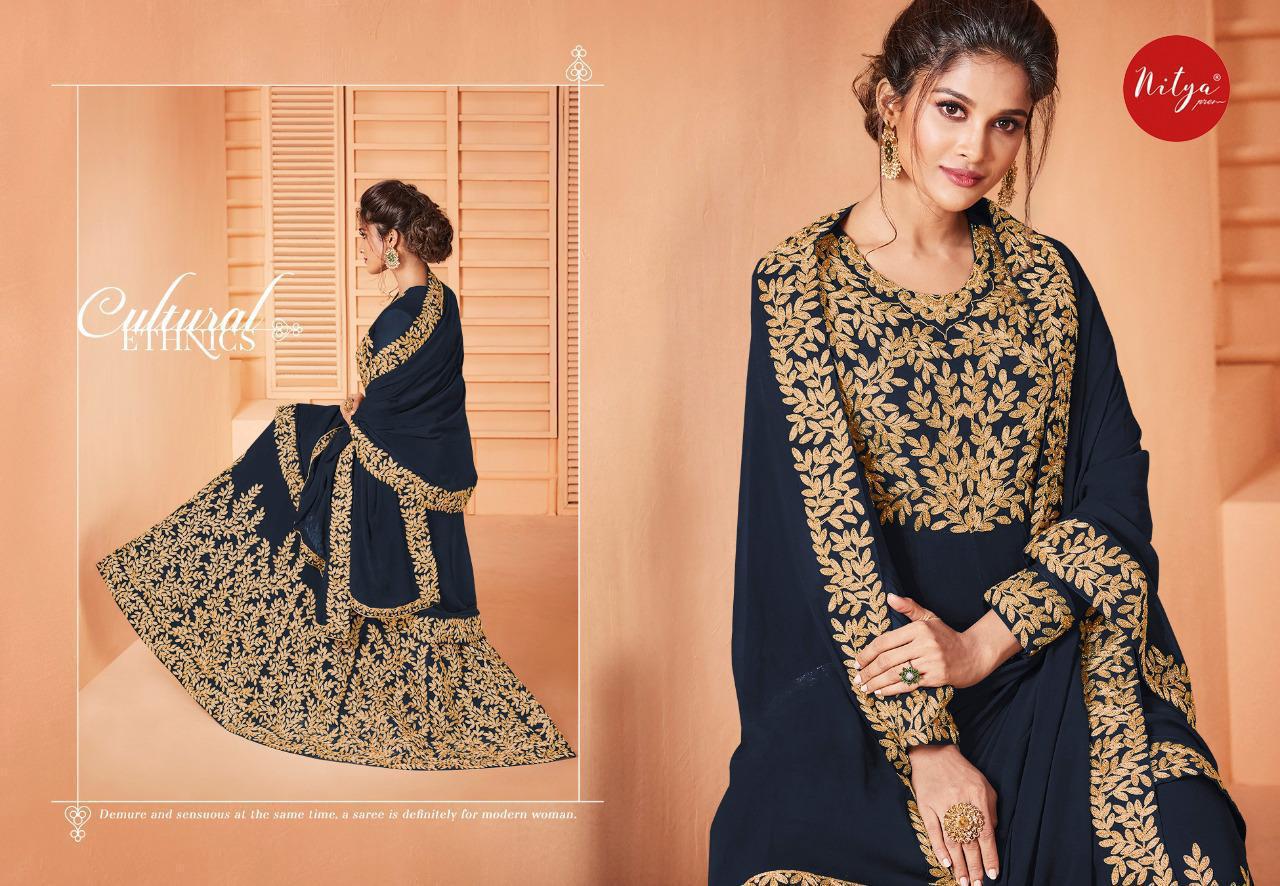 Nitya Heavy Embroidered Georgette semi stitch heavy embroidered with lace Dupatta